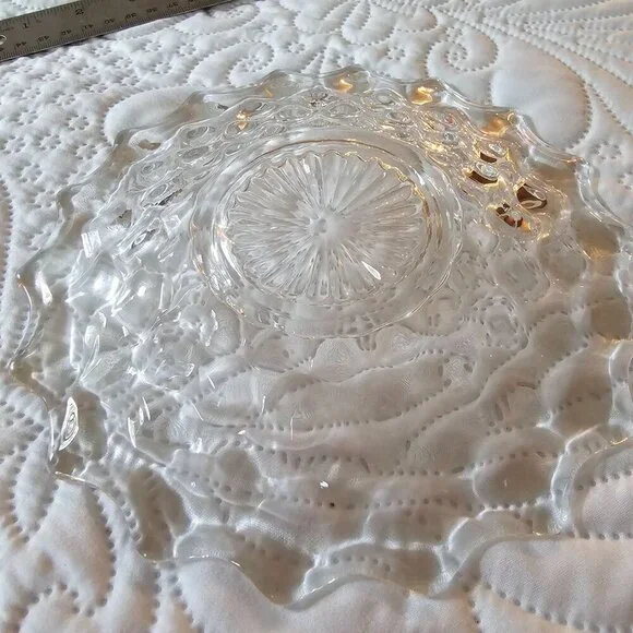 Vintage Fostoria Cubist Depression Glass Plate, Dessert or Salad Plate - Picture 5 of 6